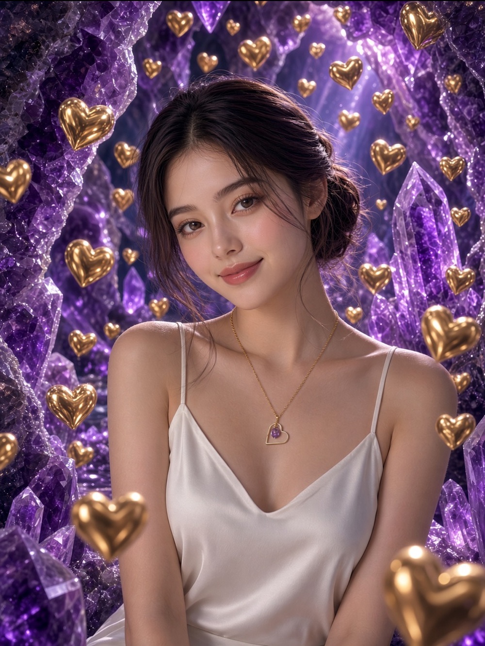 Amethyst Heart Pendant Necklace 💜✨